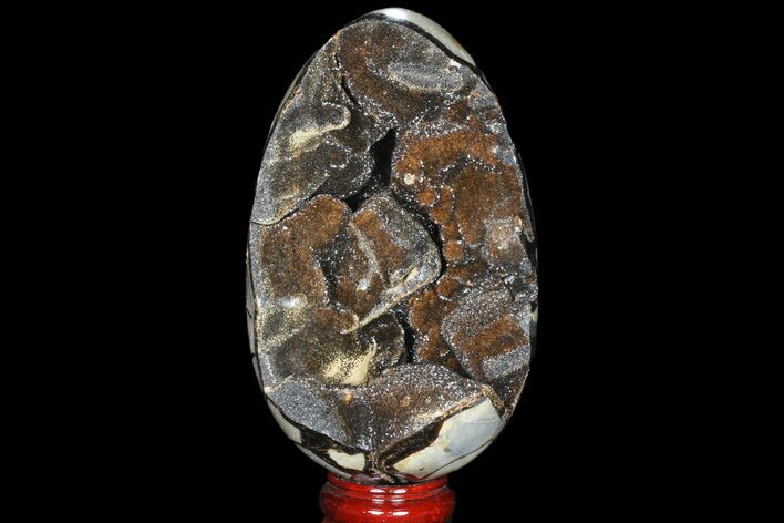 Septarian Dragon Egg Geode - Gorgeous Brown Crystals #81353